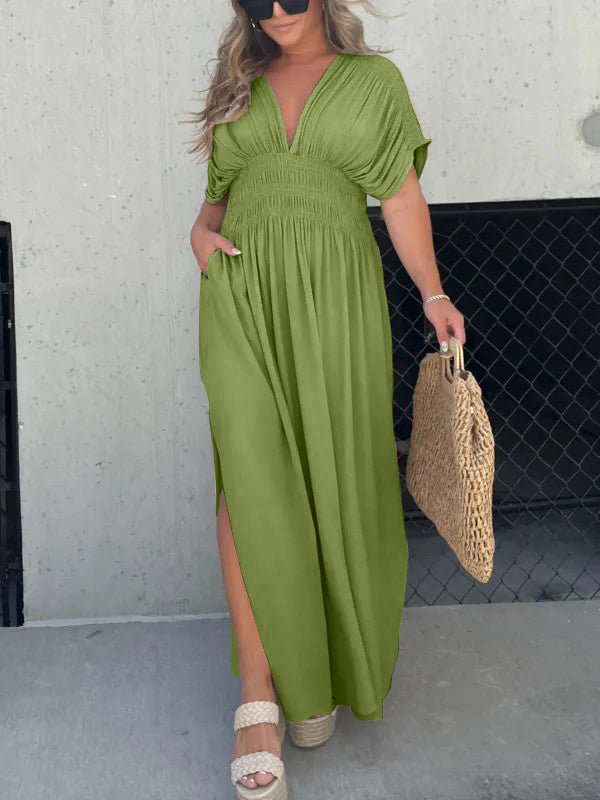 🔥New🔥Plunging Batwing Maxi Dress (BUY 2 FREE SHIPPING)