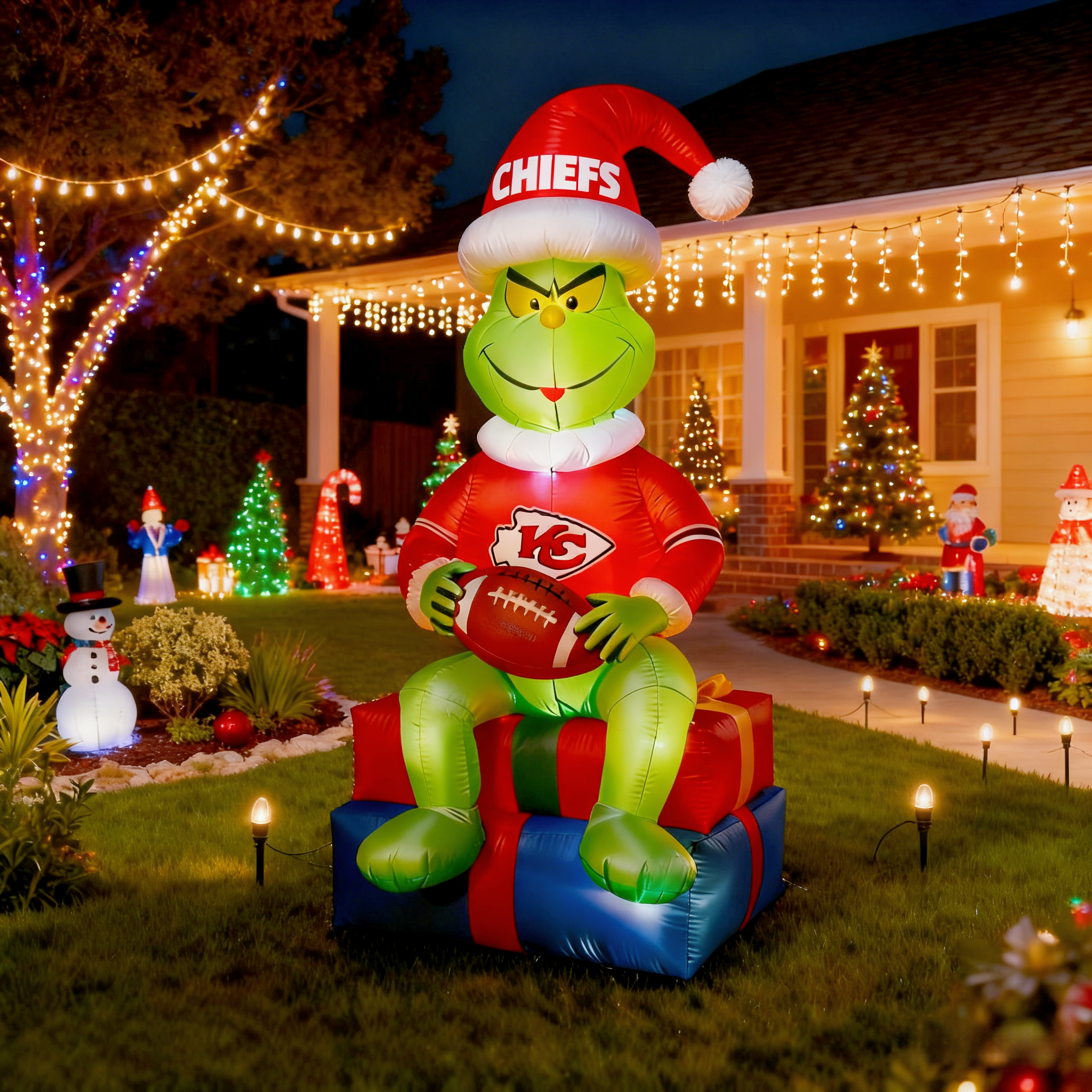 Inflatable Christmas Grinch Decoration - Festive Lawn Ornament – corgift