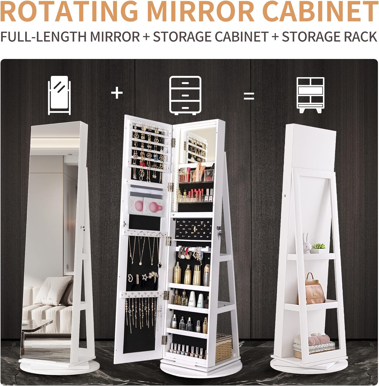 💝𝗧𝗼𝗱𝗮𝘆'𝘀 𝗦𝗽𝗲𝗰𝗶𝗮𝗹𝘀💝Buy 2 Get 2 Free💥Full Length Mirror Jewelry Armoire