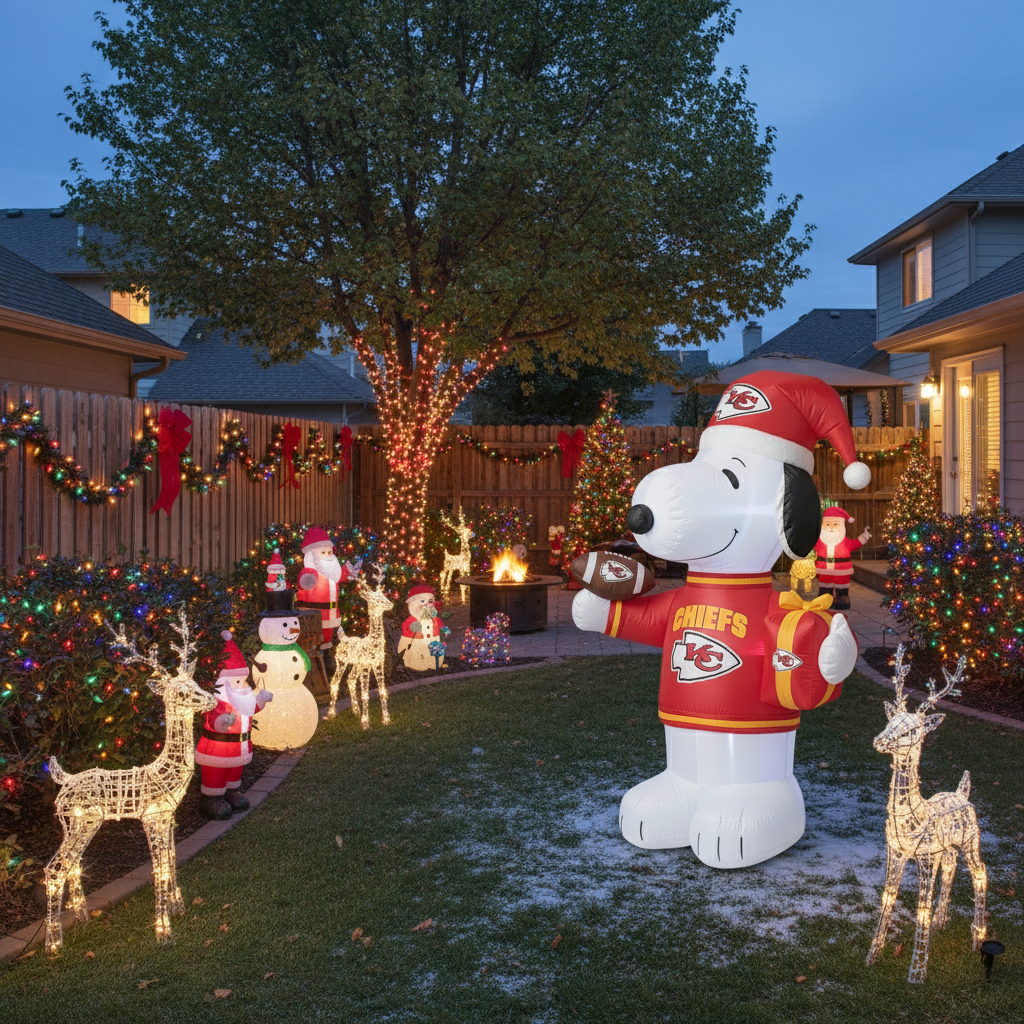 π Inflatable Football Team Christmas Snoopy
