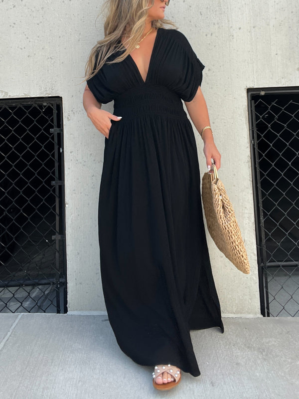 🔥New🔥Plunging Batwing Maxi Dress (BUY 2 FREE SHIPPING)
