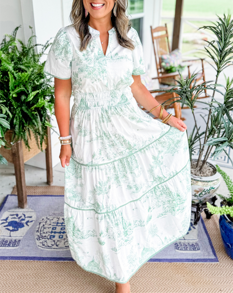 Women's Classic Charm Toile Maxi Dress🔥Buy 2 Free Shipping