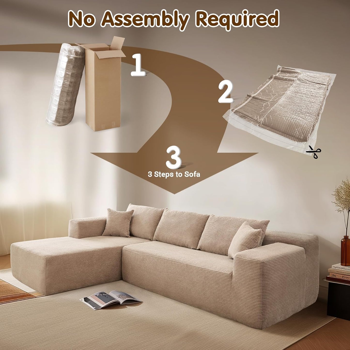 💥Last Day $33.99! 🔥2025 Minimalist L-Shape Couch