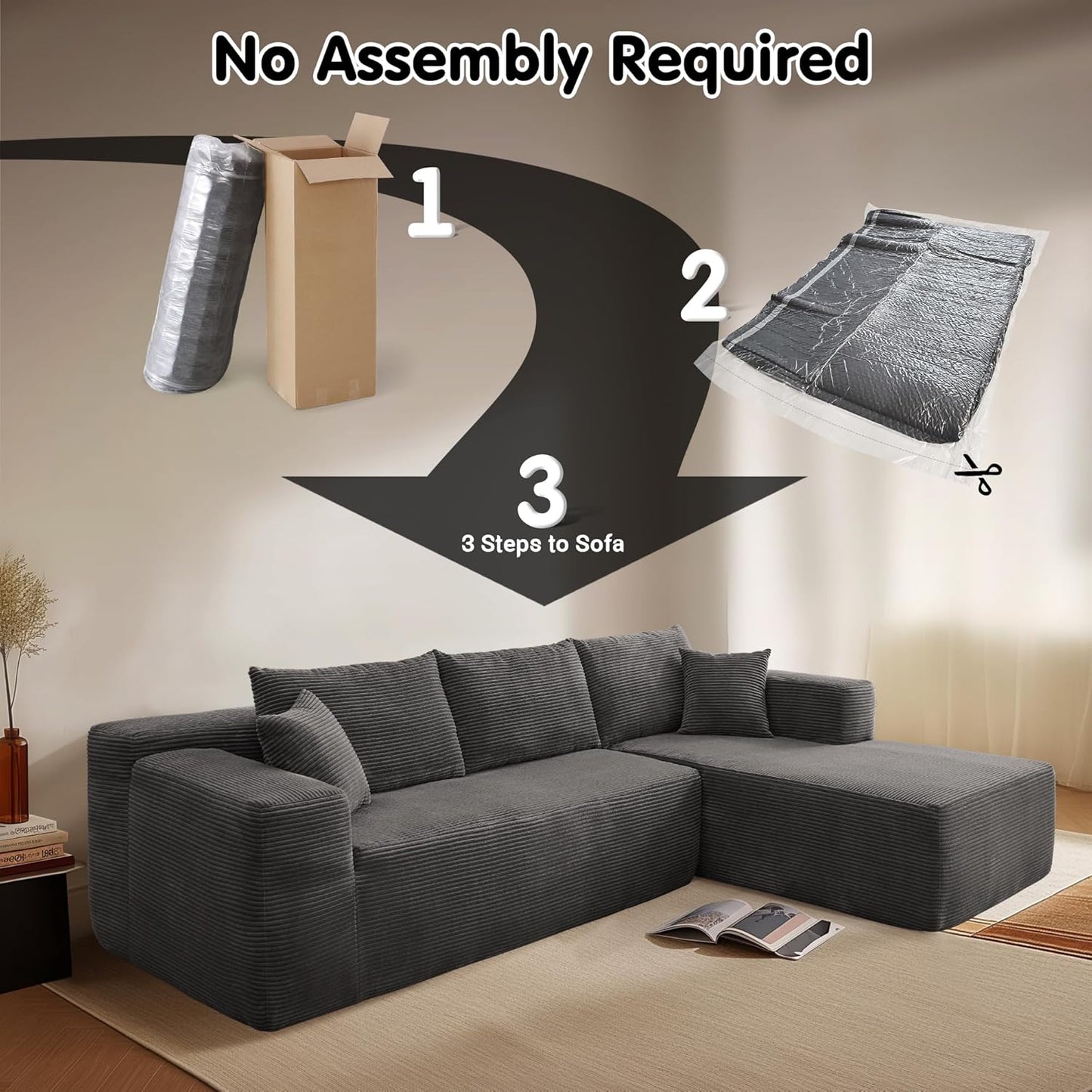 💥Last Day $33.99! 🔥2025 Minimalist L-Shape Couch