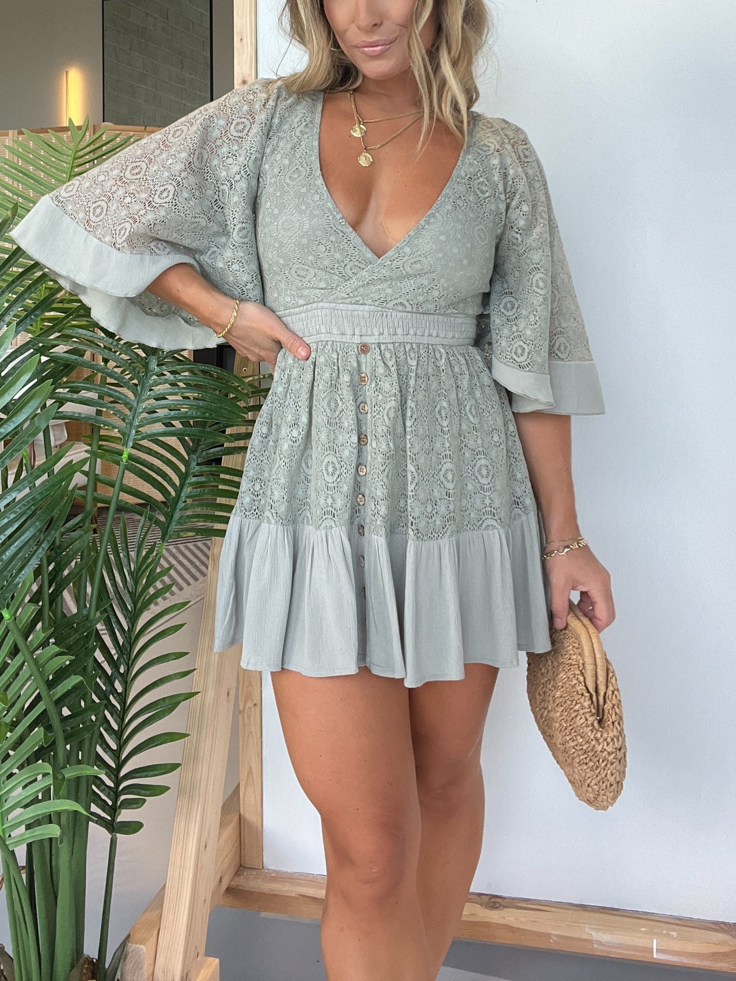 2024 Women's Lace Crochet Romper Dress with Built-in Shorts (Buy 2 Free Shipping)