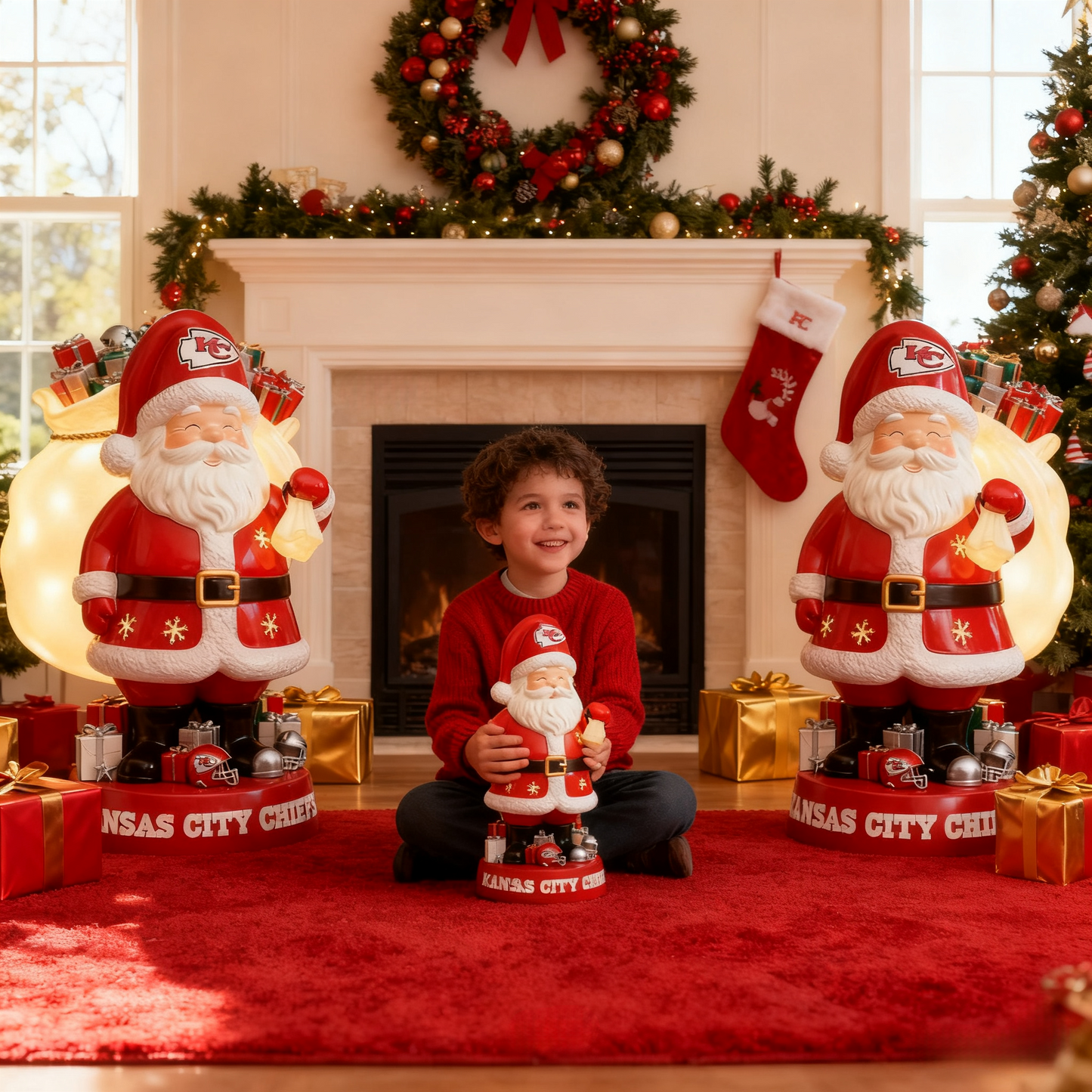 NFL Santa Claus LED Lit Holiday Statuary - Collector's Edition