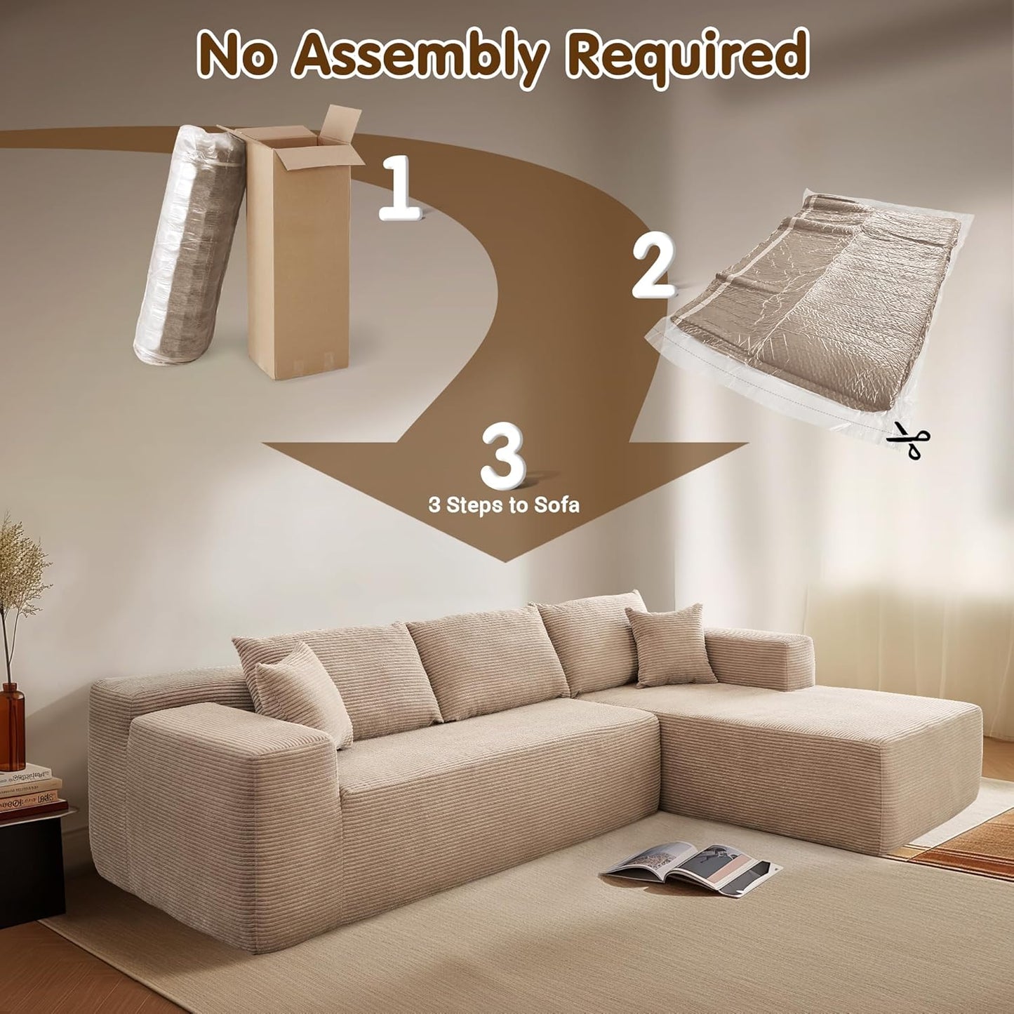 💥Last Day $33.99! 🔥2025 Minimalist L-Shape Couch