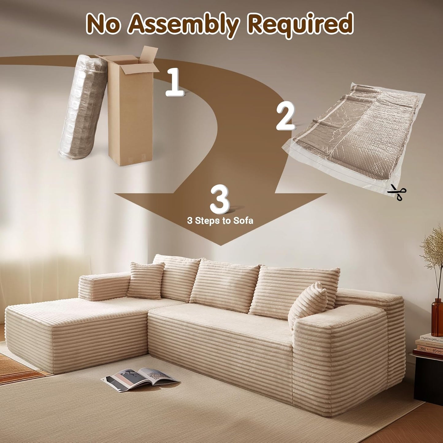 💥Last Day $33.99! 🔥2025 Minimalist L-Shape Couch