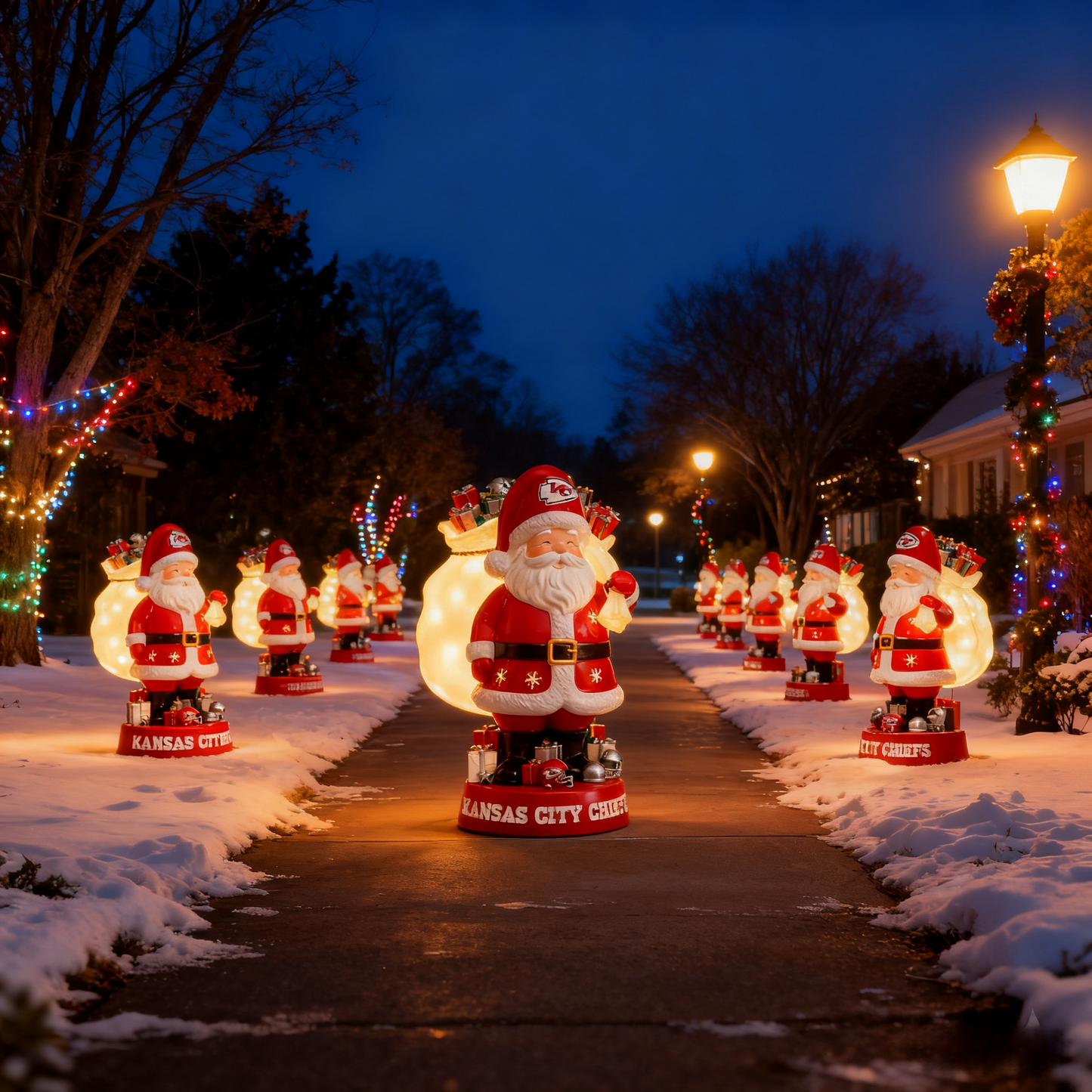 NFL Santa Claus LED Lit Holiday Statuary - Collector's Edition