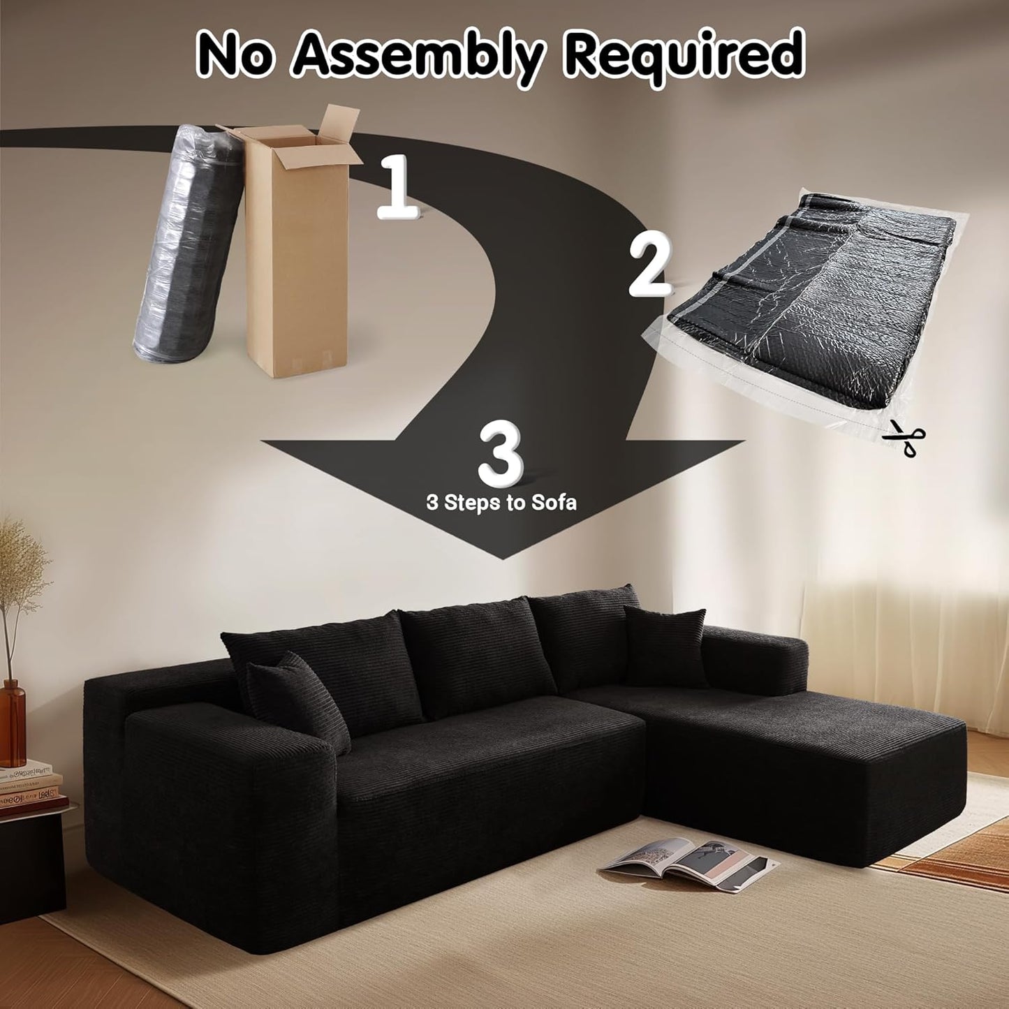 💥Last Day $33.99! 🔥2025 Minimalist L-Shape Couch