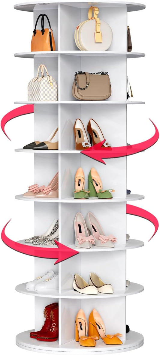 Rotating Shoe Rack Tower