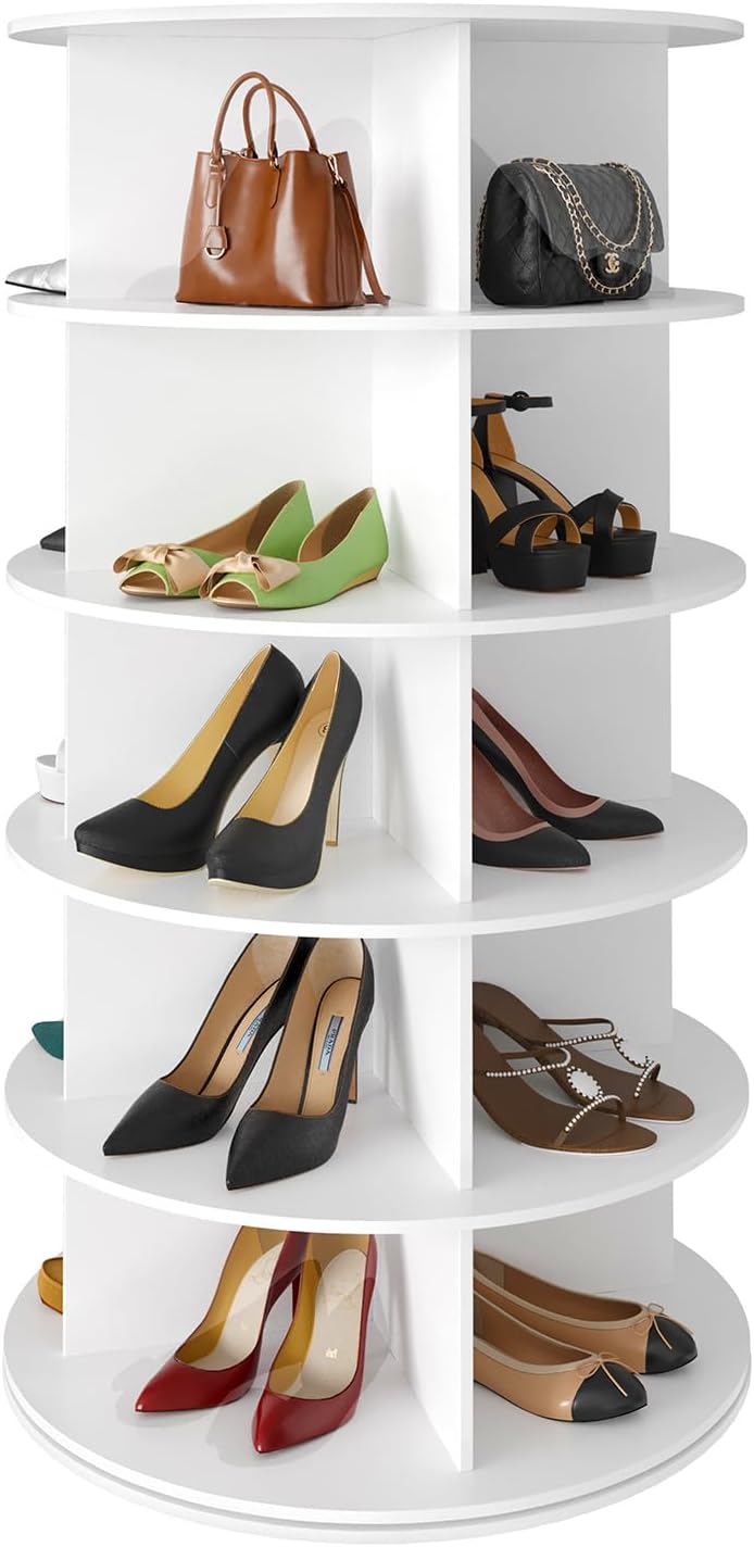 Rotating Shoe Rack Tower