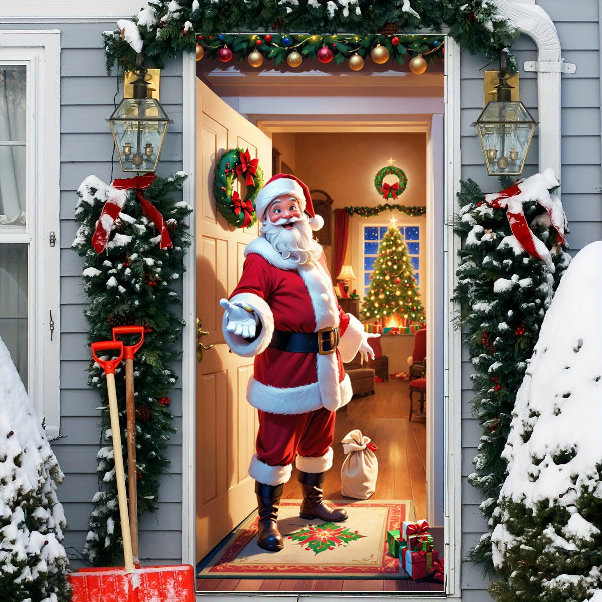 50% OFF🌟2025 Christmas and Halloween Door Cover