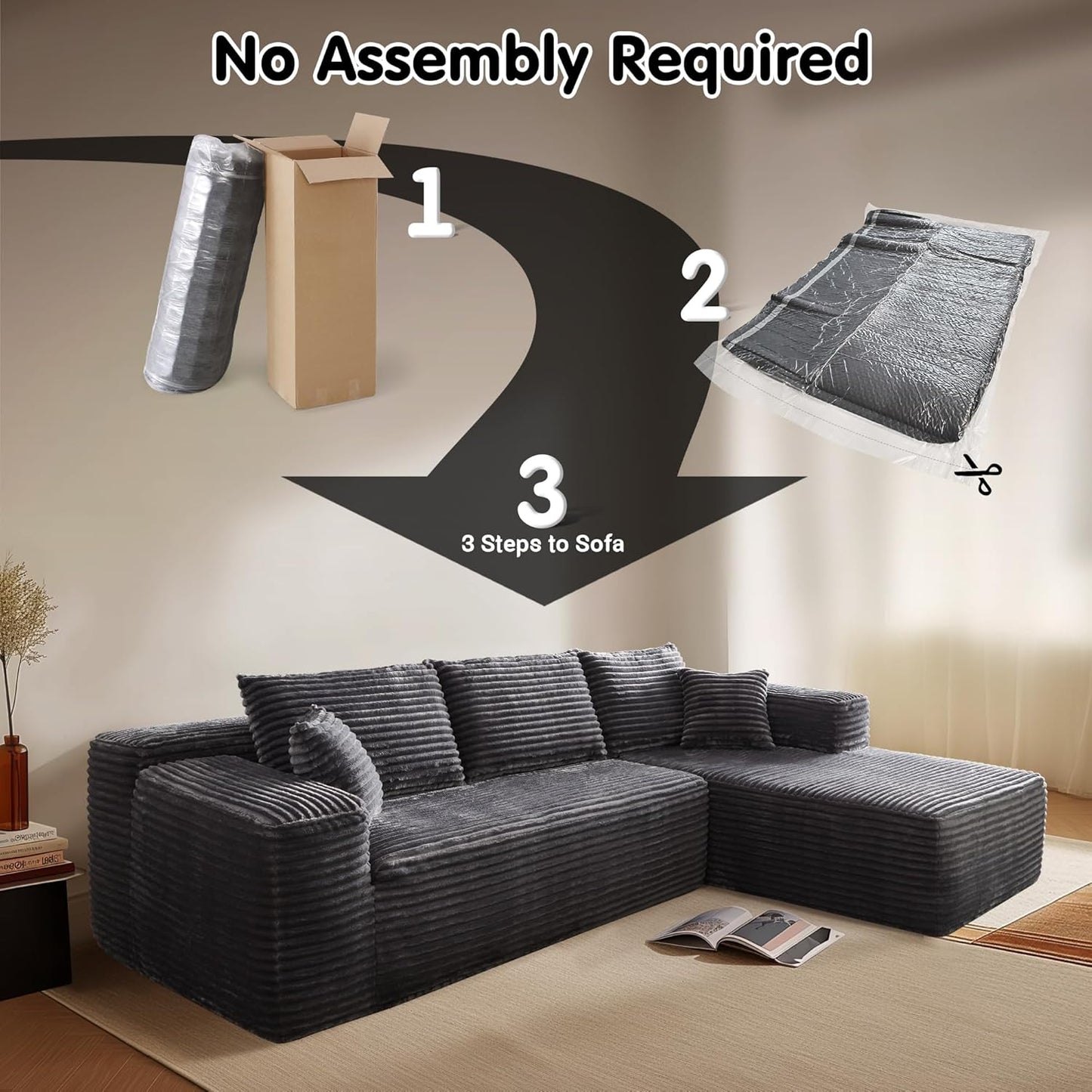 💥Last Day $33.99! 🔥2025 Minimalist L-Shape Couch