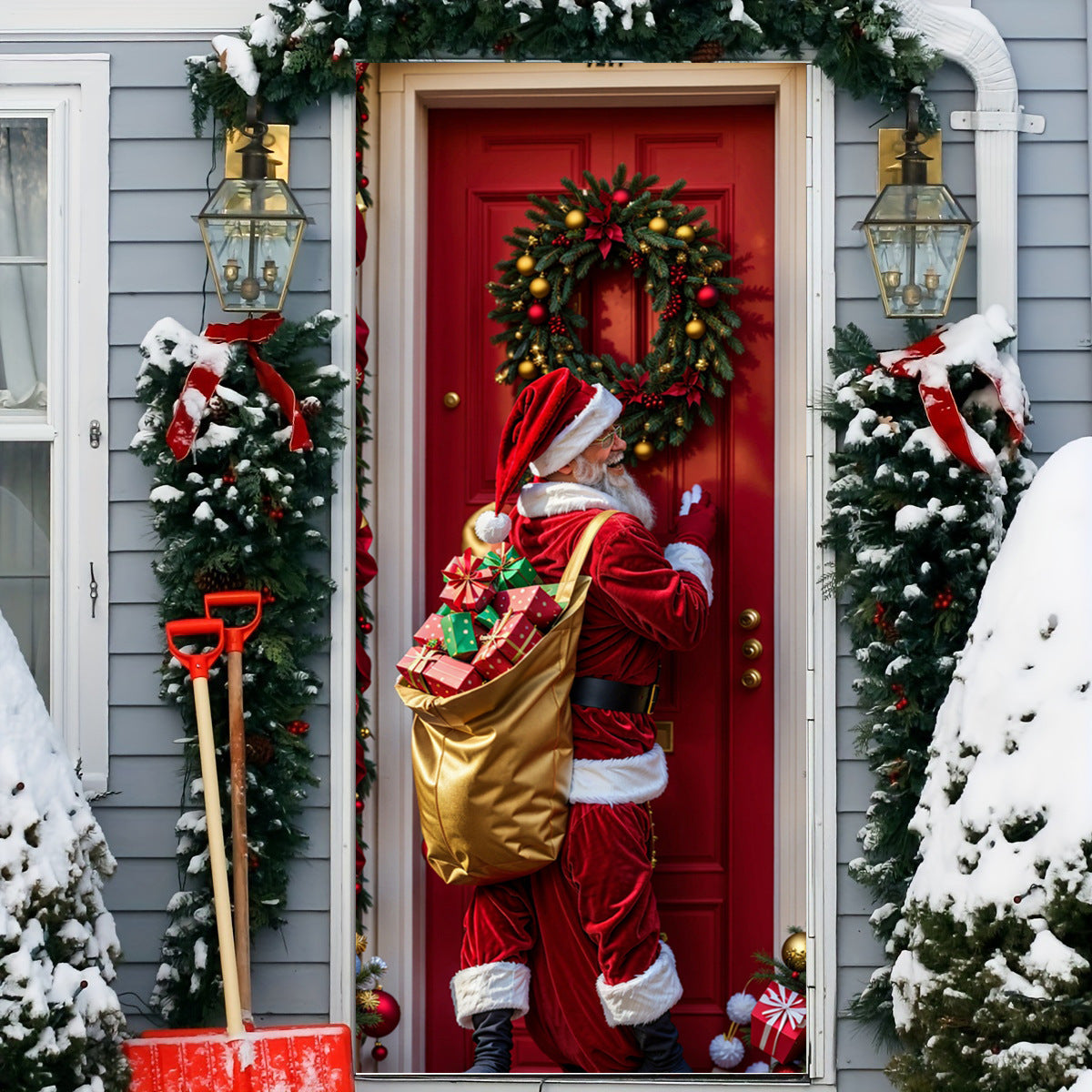 50% OFF🌟2025 Christmas and Halloween Door Cover