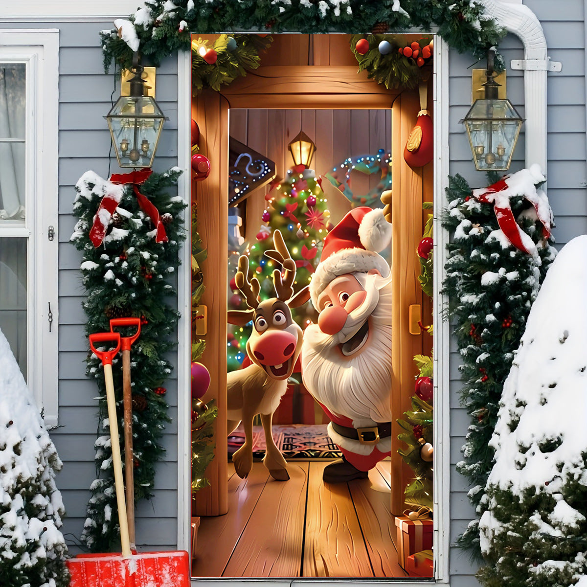 50% OFF🌟2025 Christmas and Halloween Door Cover