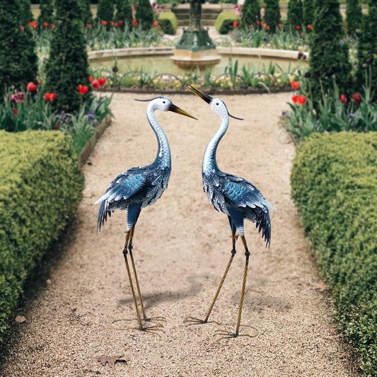 Osheana Cranes Metal Garden Statue (Set of 2)