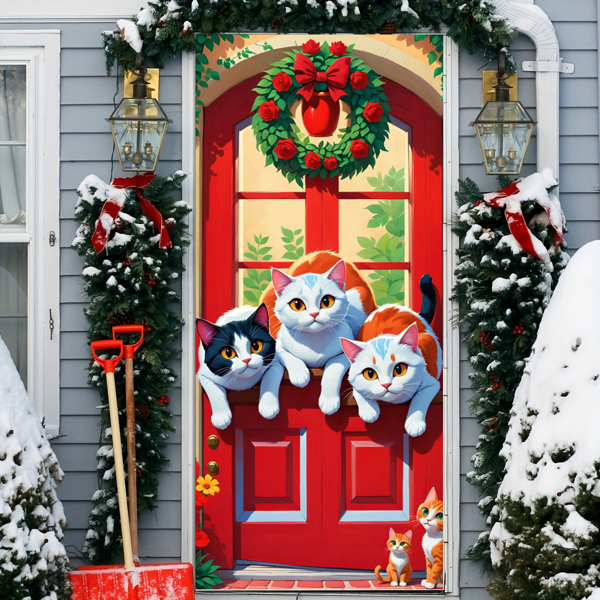 50% OFF🌟2025 Christmas and Halloween Door Cover