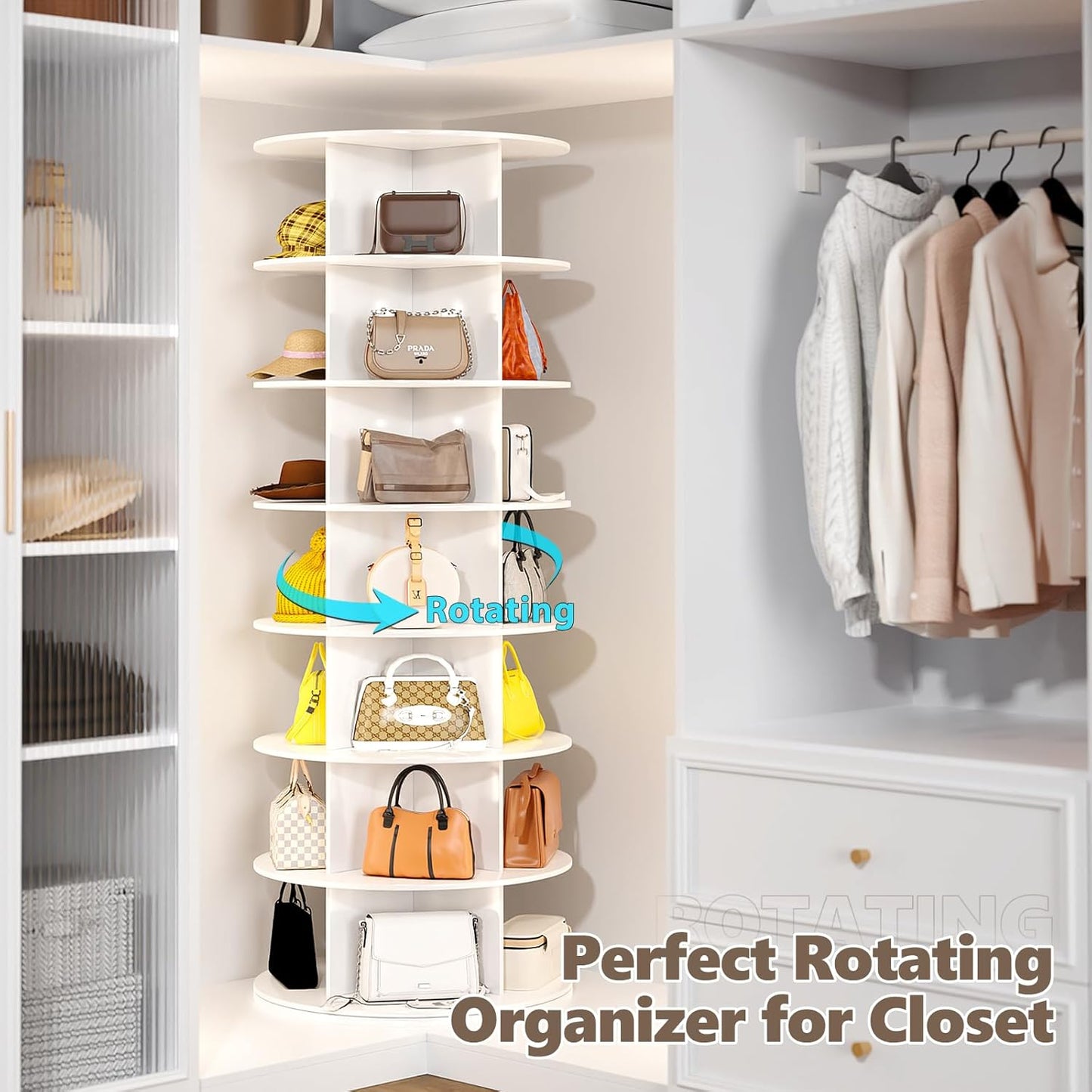 Rotating Shoe Rack Tower