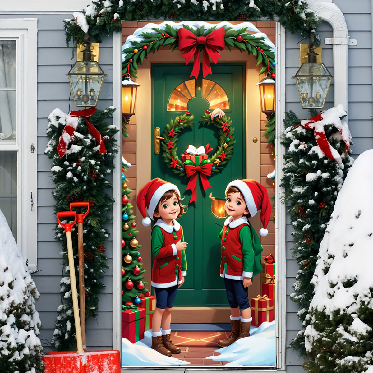 50% OFF🌟2025 Christmas and Halloween Door Cover