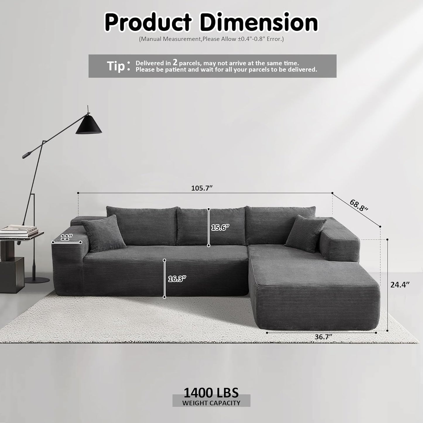 💥Last Day $33.99! 🔥2025 Minimalist L-Shape Couch