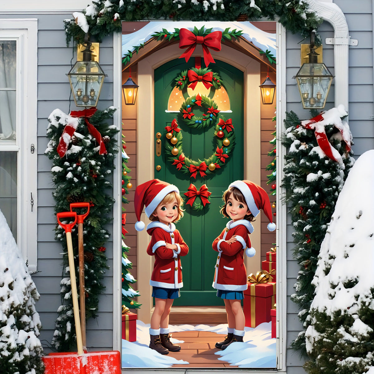 50% OFF🌟2025 Christmas and Halloween Door Cover