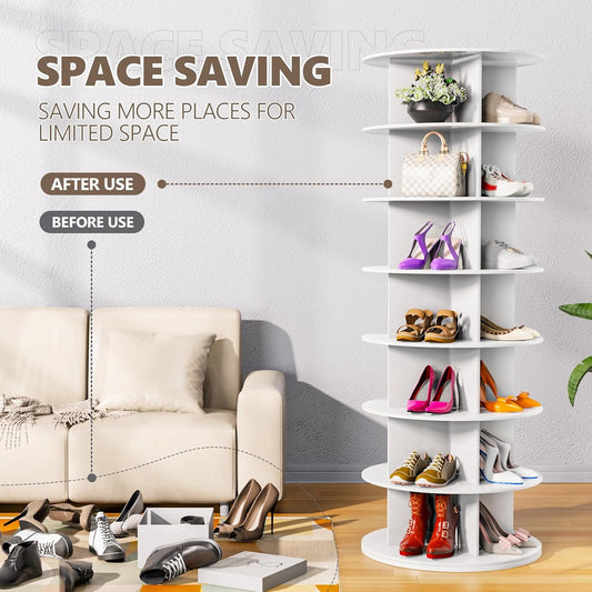 Rotating Shoe Rack Tower