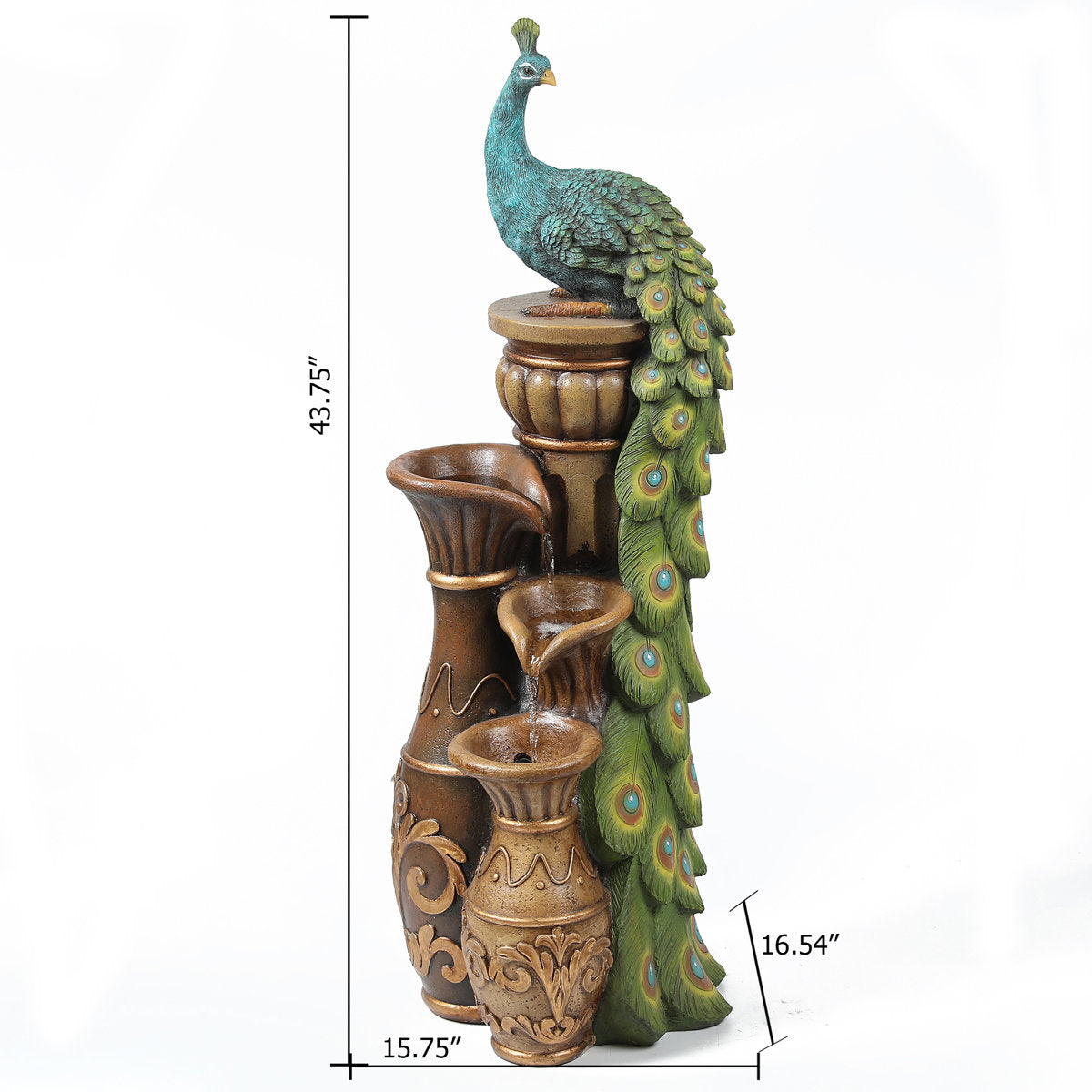 Outdoor Weather Resistant Floor Fountain with Light