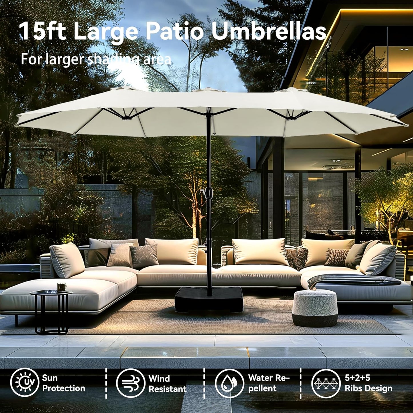 🔥Soon to Be Sold Out!!💝Buy 2 Get 2 Free💥PHI VILLA 15 ft Extra Large Patio Umbrella
