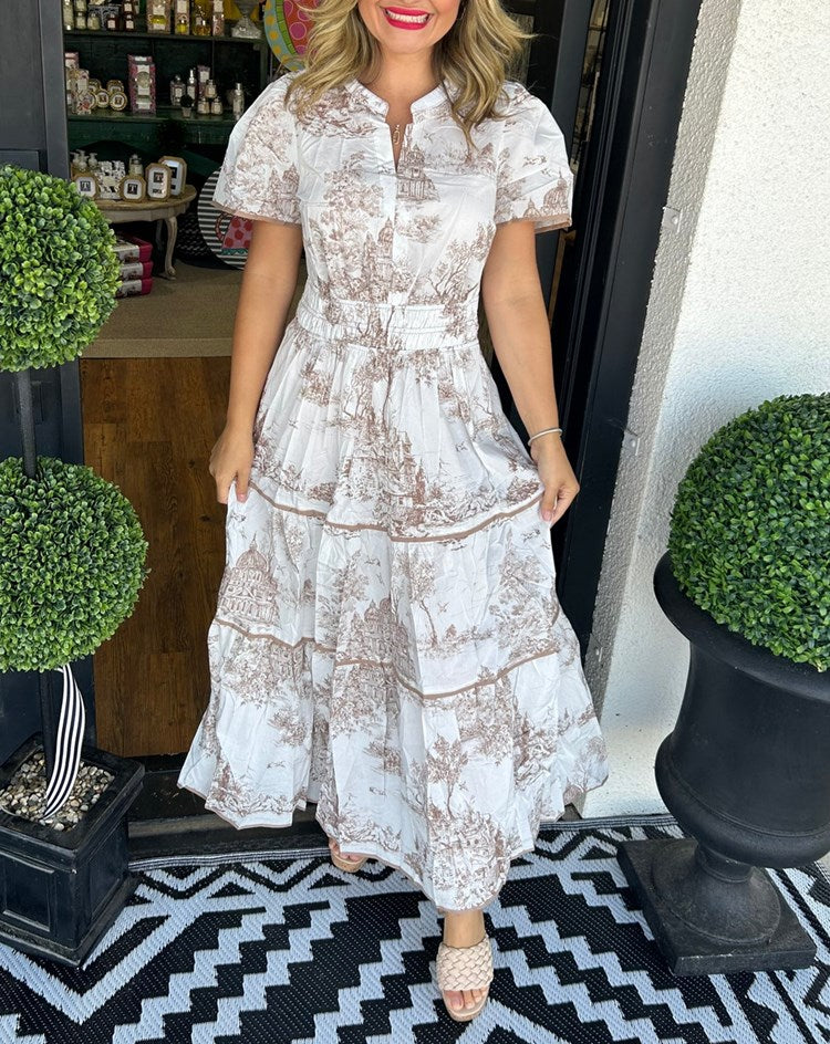 Women's Classic Charm Toile Maxi Dress🔥Buy 2 Free Shipping