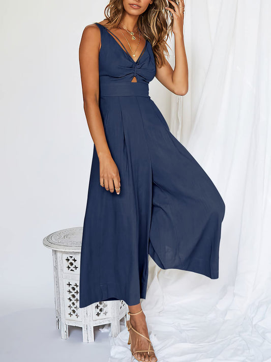 V Neck Cutout High-Waist Rompers (Buy 2 free shipping)