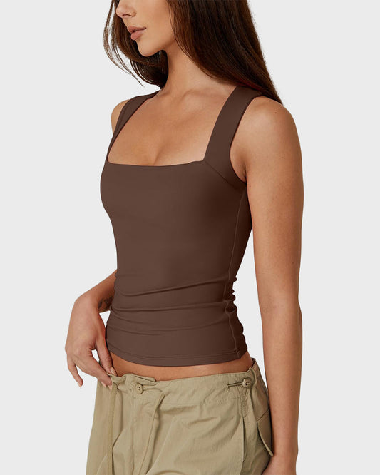 Snatched Square Neck Double-Layer Tank Tops (Buy 1 Get 1 Free)