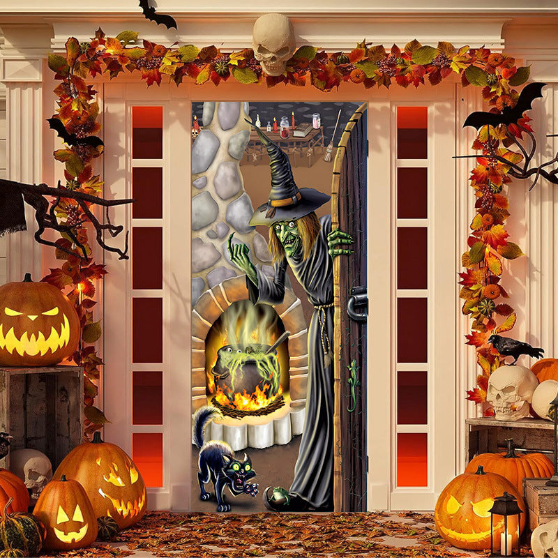 50% OFF🌟2025 Christmas and Halloween Door Cover