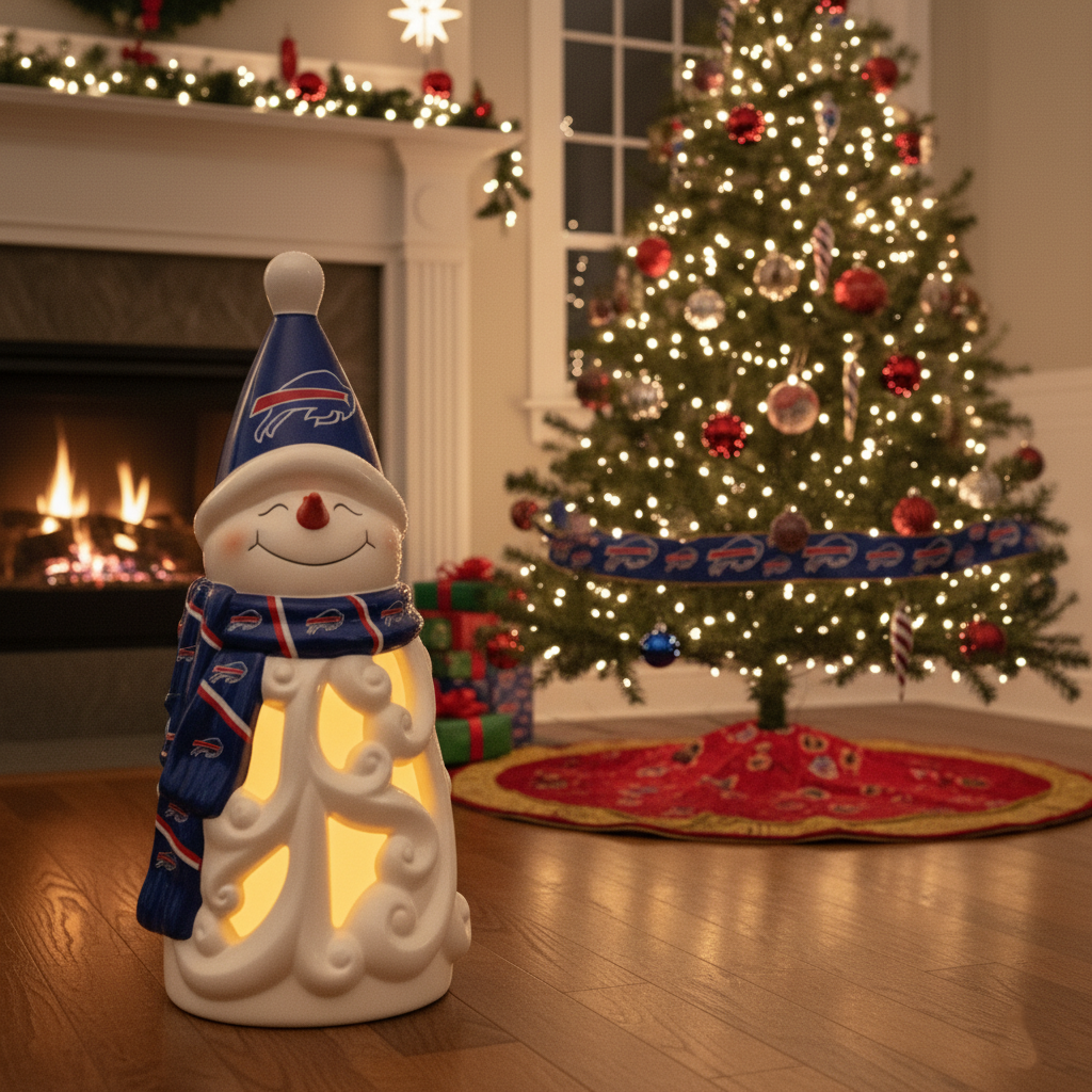 LED Snowman Garden Statuary with NFL Team Logo