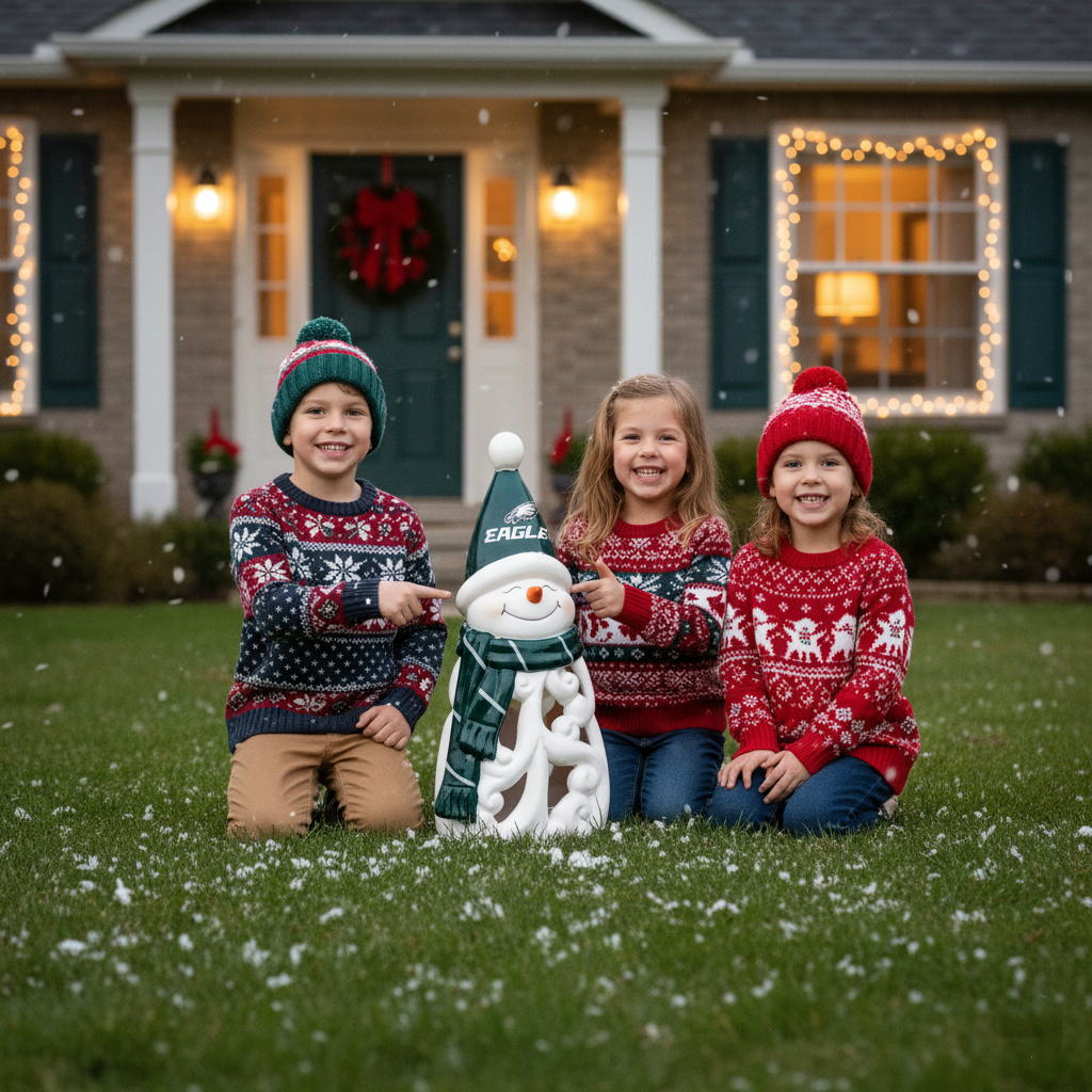 LED Snowman Garden Statuary with NFL Team Logo