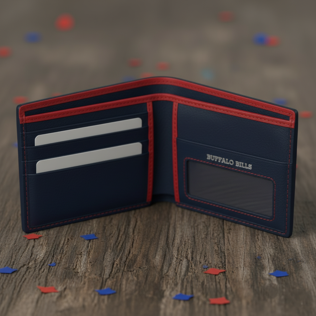 Buffalo Bills 66th Anniversary Commemorative Leather Wallet (1960–2026)