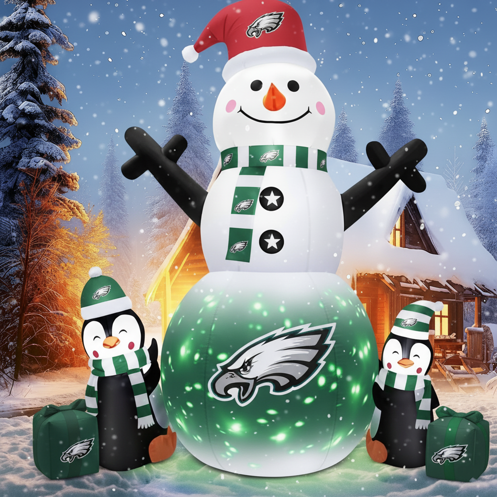 Inflatable Snowman & Penguins