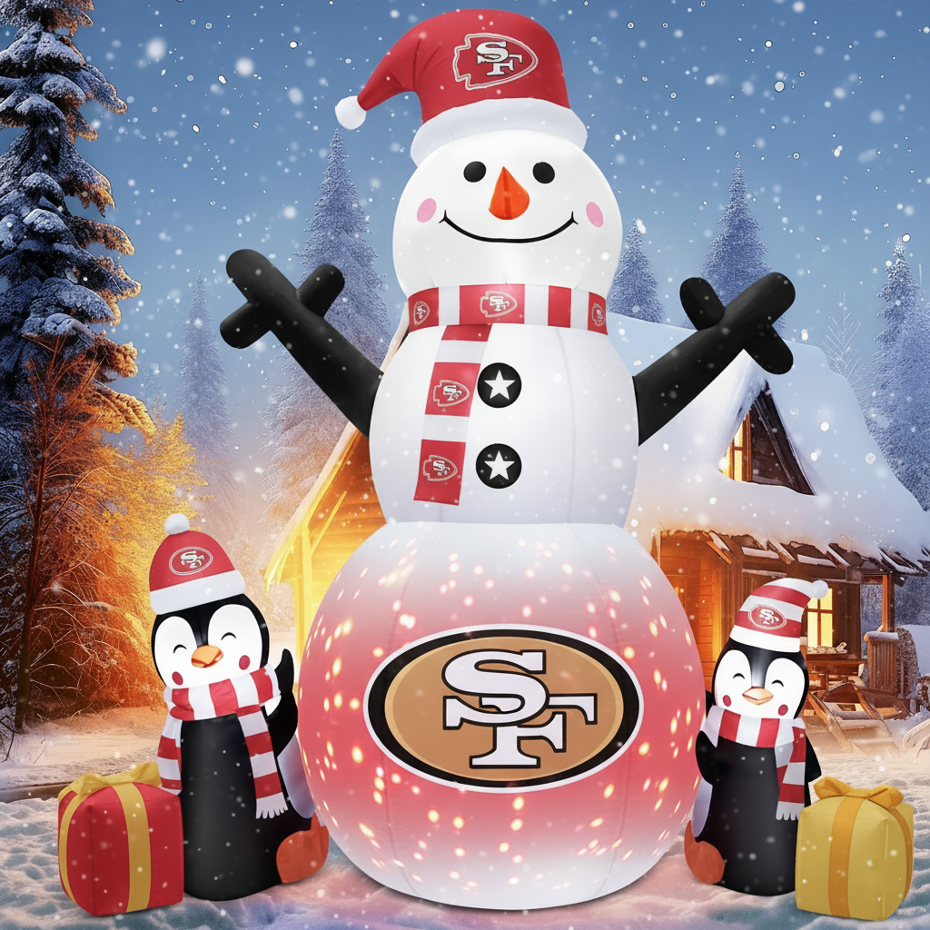Inflatable Snowman & Penguins
