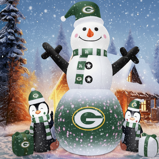 Inflatable Snowman & Penguins Christmas Yard Decoration