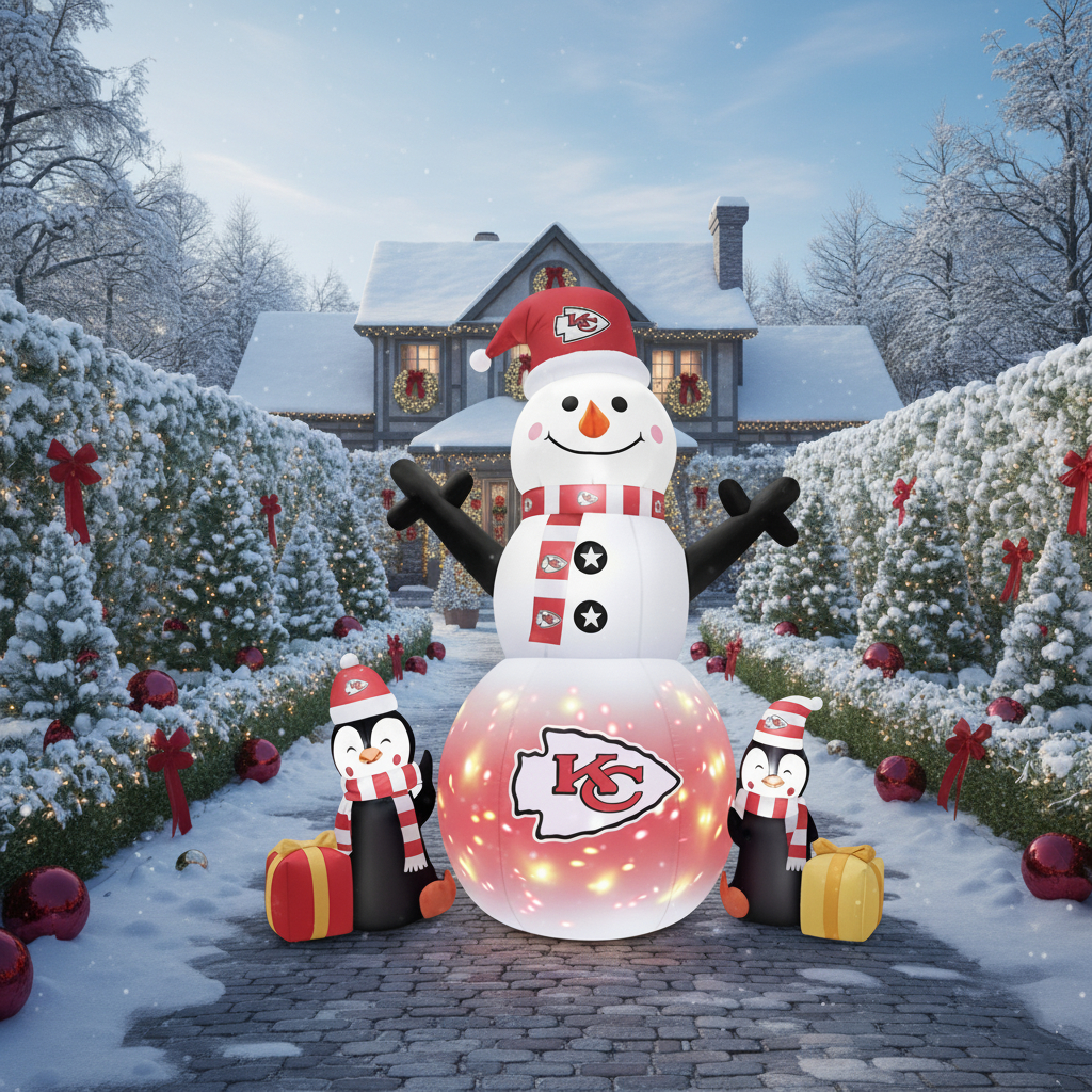 Inflatable Snowman & Penguins