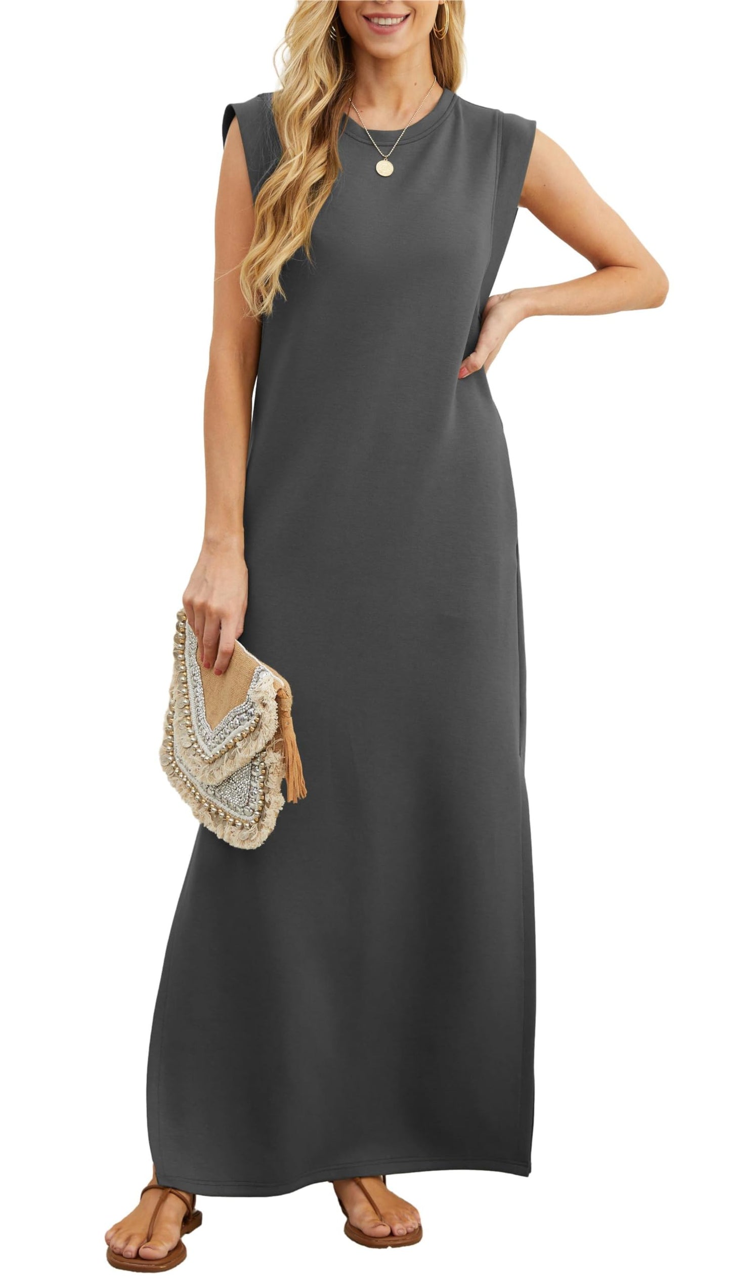 ??Women's Casual Loose Split Wrinkle-Free Maxi Dress (Buy 2 Free Shipping)