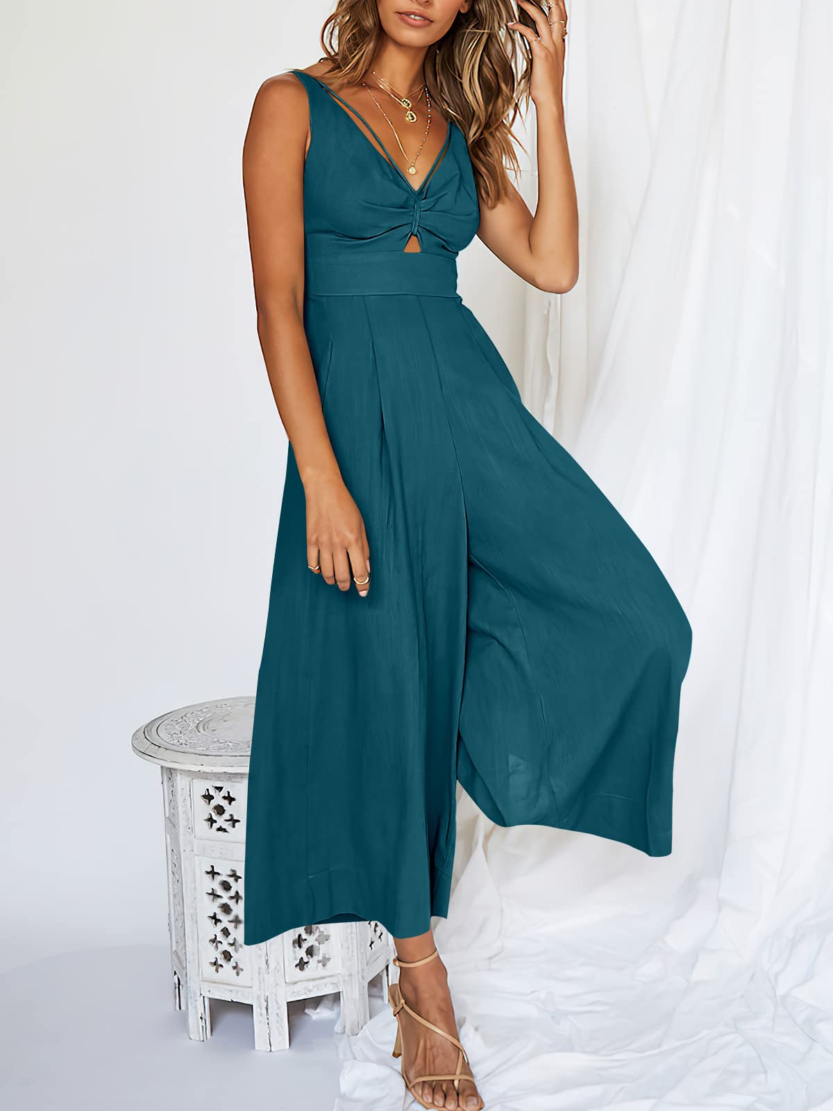 V Neck Cutout High-Waist Rompers (Buy 2 free shipping)