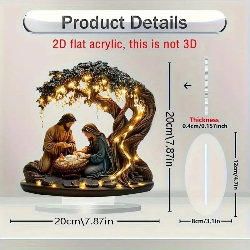 Newborn flat Christmas scene desktop decoration