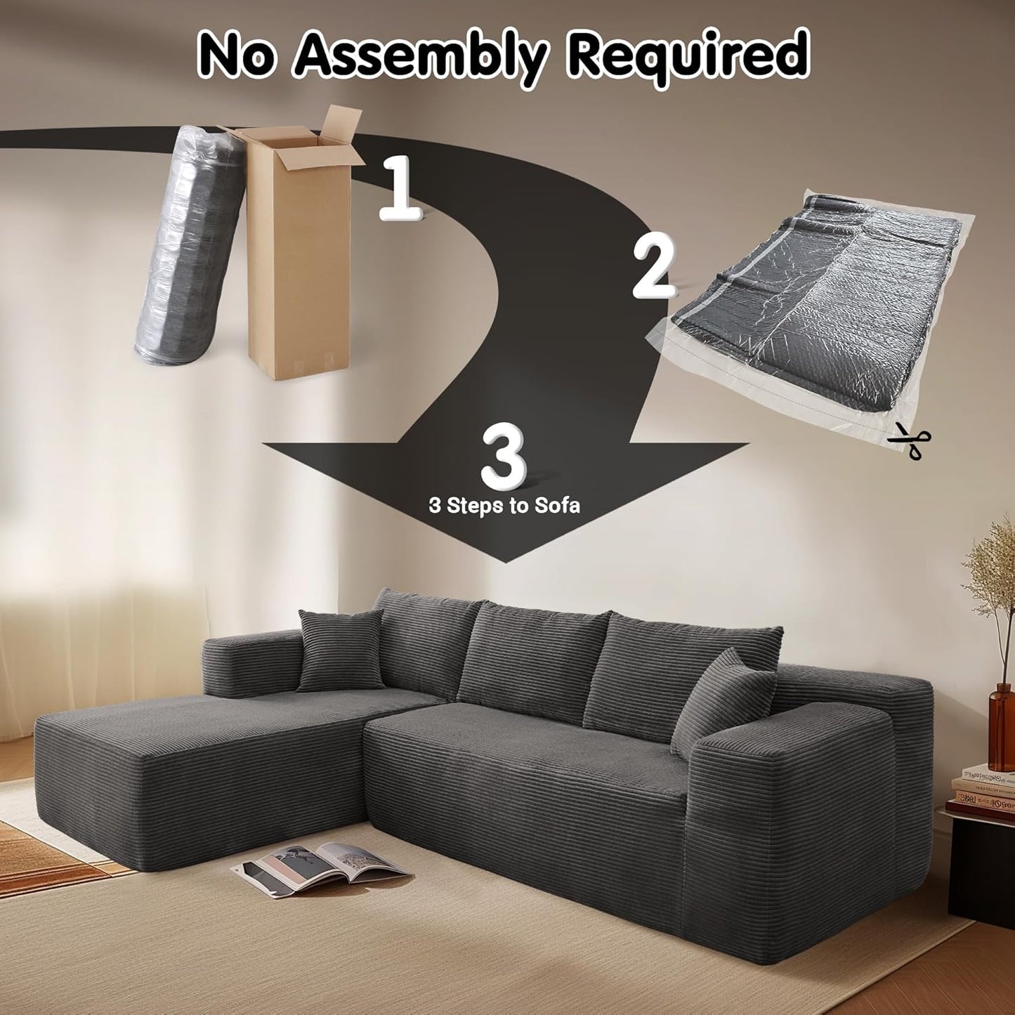 💥Last Day $33.99! 🔥2025 Minimalist L-Shape Couch