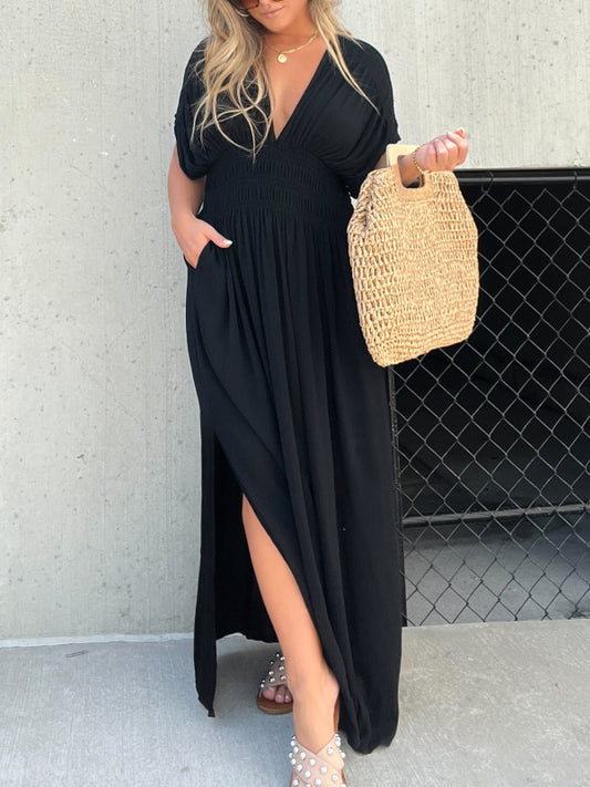 🔥New🔥Plunging Batwing Maxi Dress (BUY 2 FREE SHIPPING)