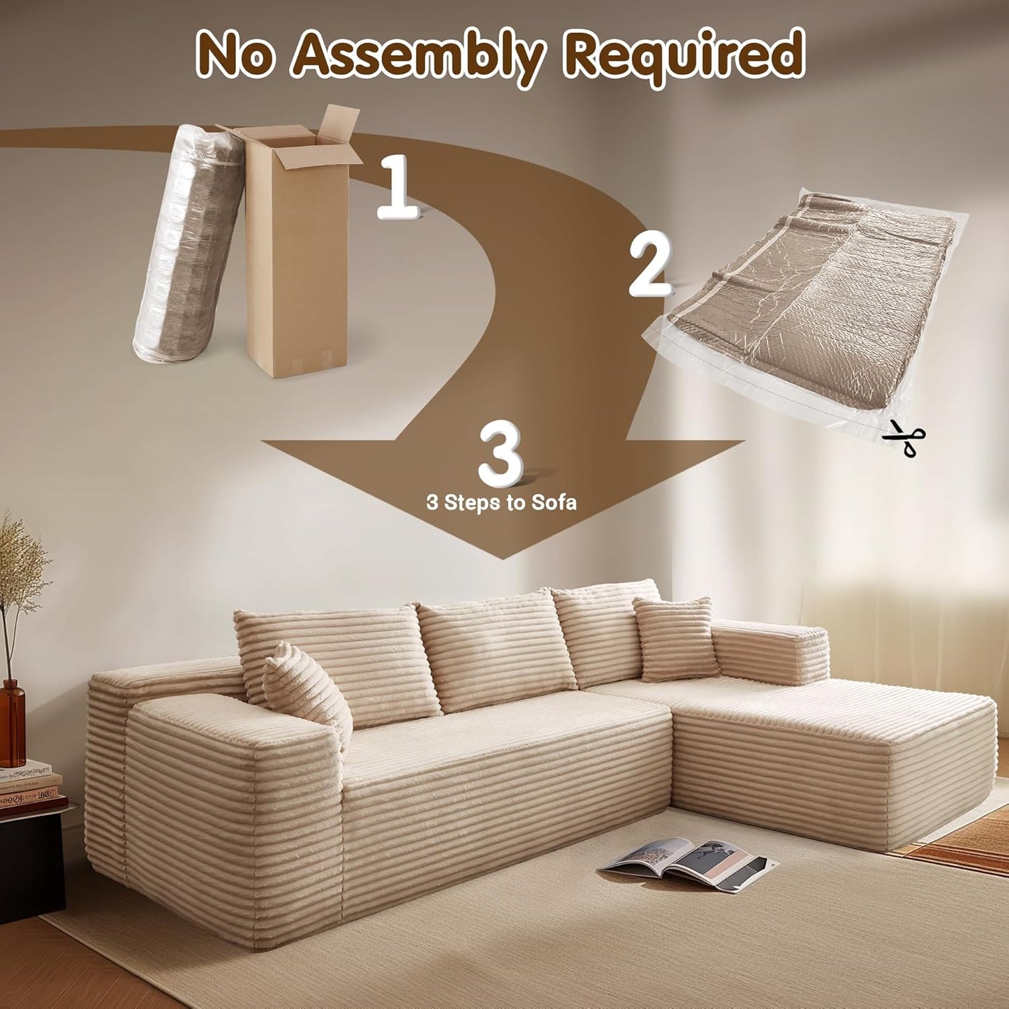 💥Last Day $33.99! 🔥2025 Minimalist L-Shape Couch