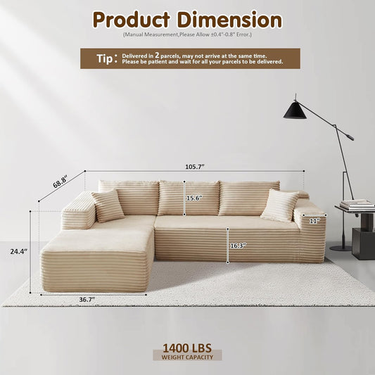 💥Last Day $33.99! 🔥2025 Minimalist L-Shape Couch