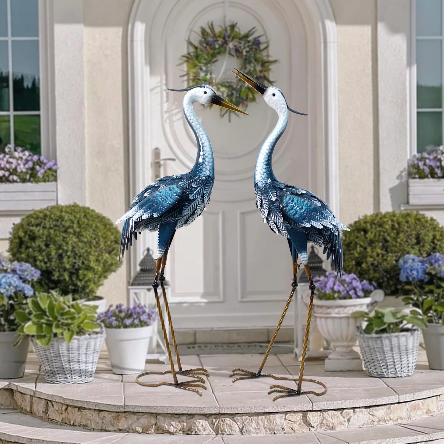 Osheana Cranes Metal Garden Statue (Set of 2)