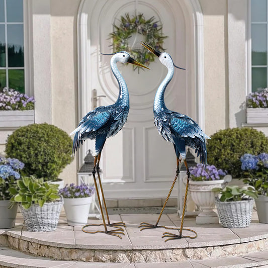 Osheana Cranes Metal Garden Statue (Set of 2)