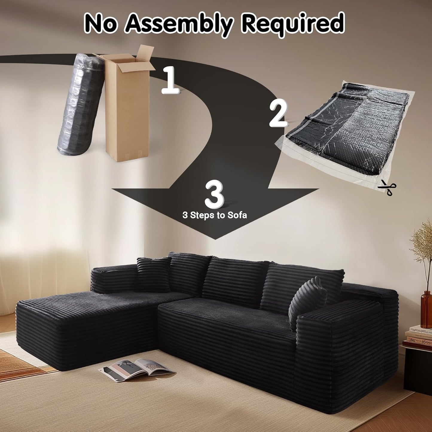💥Last Day $33.99! 🔥2025 Minimalist L-Shape Couch